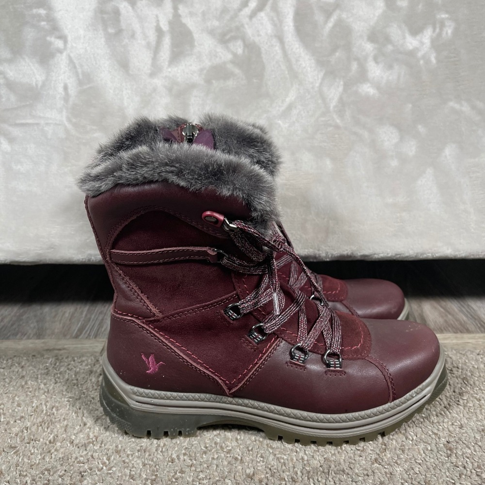 Santana Canada Women's Boots Waterproof Fur Winter Snow Outdoor 8_39 Maroon‎